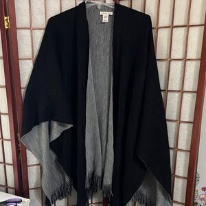 Coldwater Creek Black and Gray Knit Cardigan Reversable